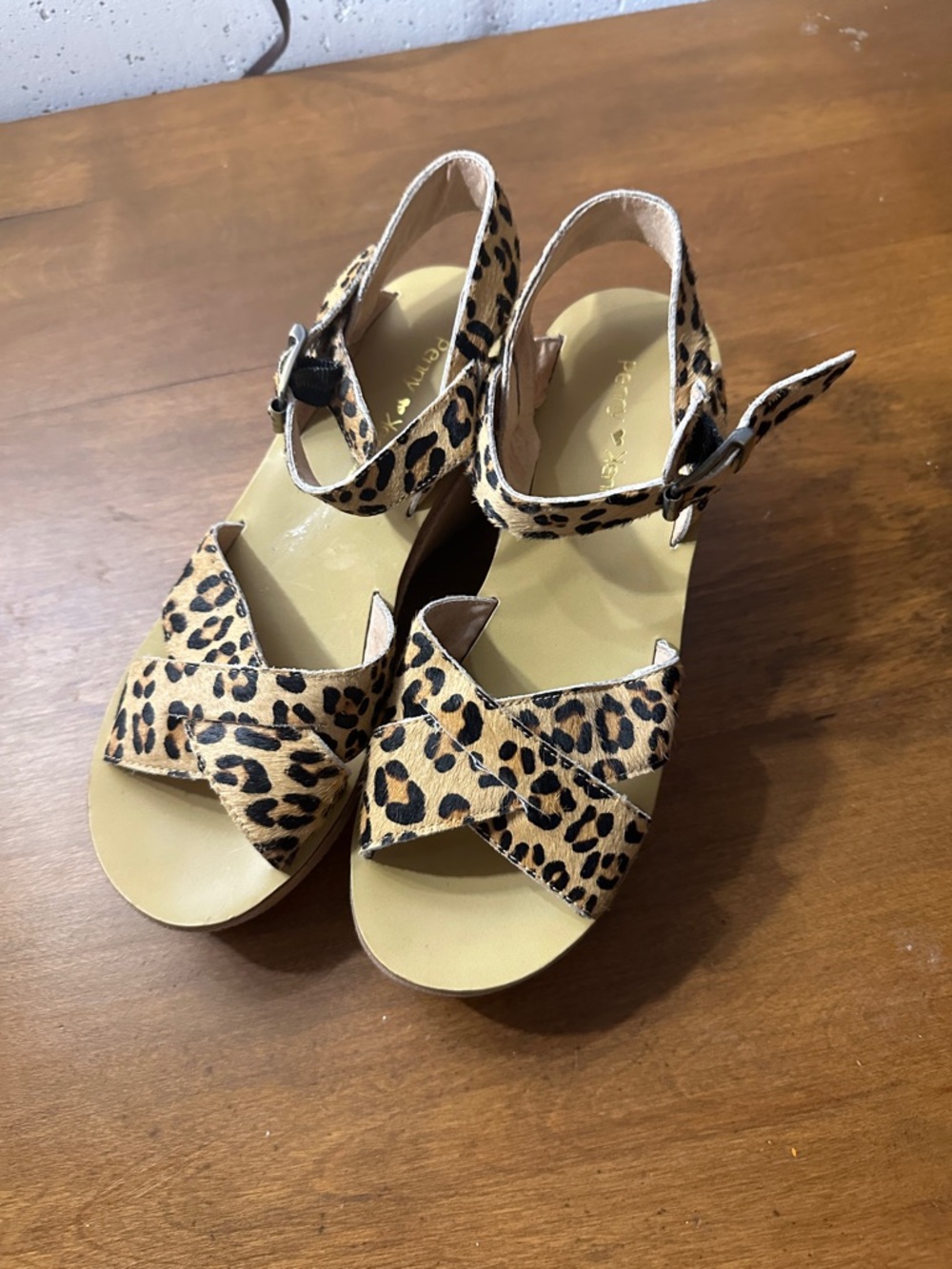 Penny Loves Kenny Leopard Print Ankle-Strap Sandals - Tan/Black